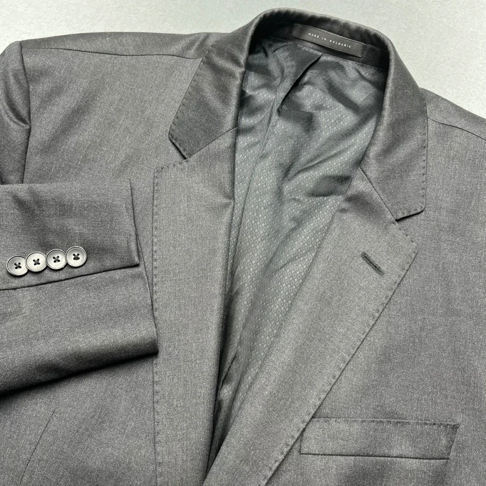 HUGO BOSS Men's Charcoal Super 100 Wool Suit Jacket Blazer Made‎ in Bulgaria 40R